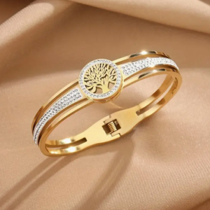 1pc Pulseira De Aço Inoxidável Árvore Da Vida, Pulseira De Moda